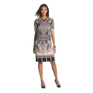 Chico's Pink and Black Paisley Plaid Short Shift Dress